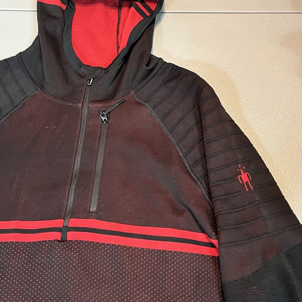 SmartWool Intraknit Merino 1/2 Zip Hoodie Mens Medium Hiking ski Outdoors Layer